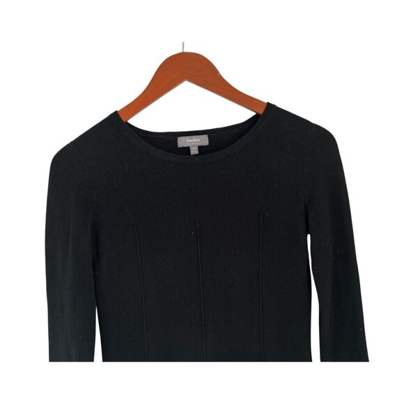Neiman Marcus Cashmere Black Peplum Sweater XS Womens Long Sleeve Crew Neck - Picture 3 of 7